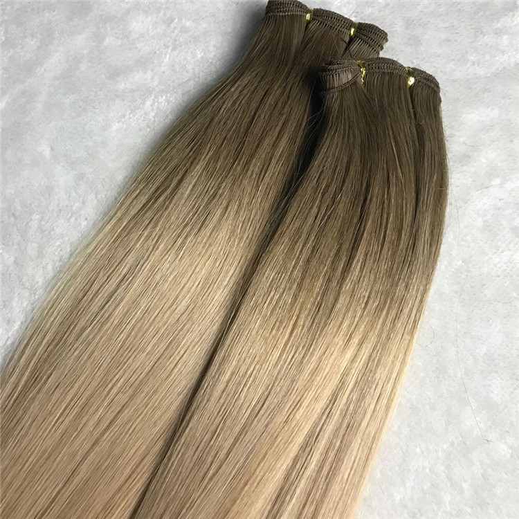 Human customized double drawn hand tied wefts X 221